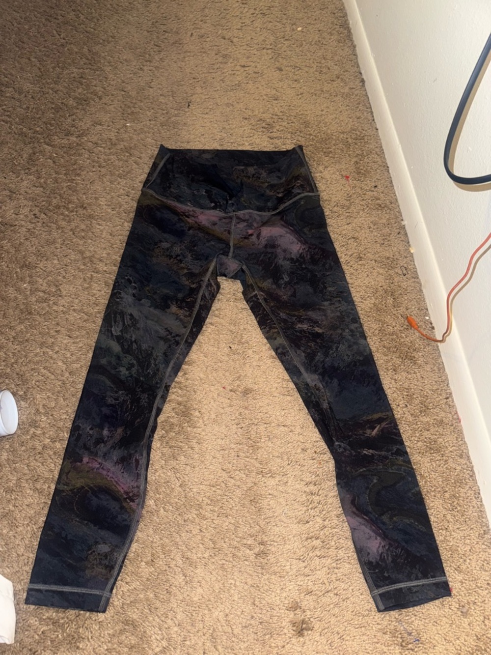 lululemon athletica Black Marble-Print Leggings